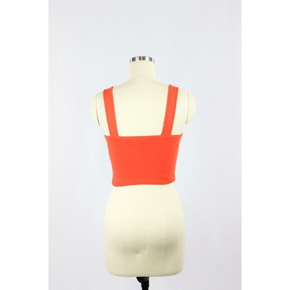 Aritzia WILFRED Orlina Red Orange Knit Cropped Tube Tank Top, Size S - Picture 4 of 11